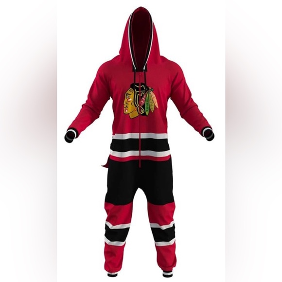 Hockey Sockey Other - 💋HOCKEY SOCKEY FLEECE CHICAGO BLACKHAWKS ONESIE, Adult Medium